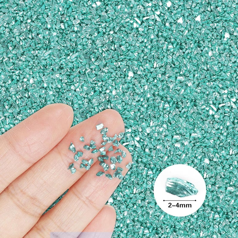 fuceury 24 Colors Crushed Glass for Crafts, Crushed Glass Glitter for Resin Art Broken Glass Pieces for Crafts Resin Accessories - Image 3